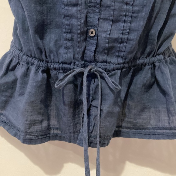 80’s Hollister Blue Button Up Adjustable straps w/ adjustable waist draw… - Picture 4 of 7